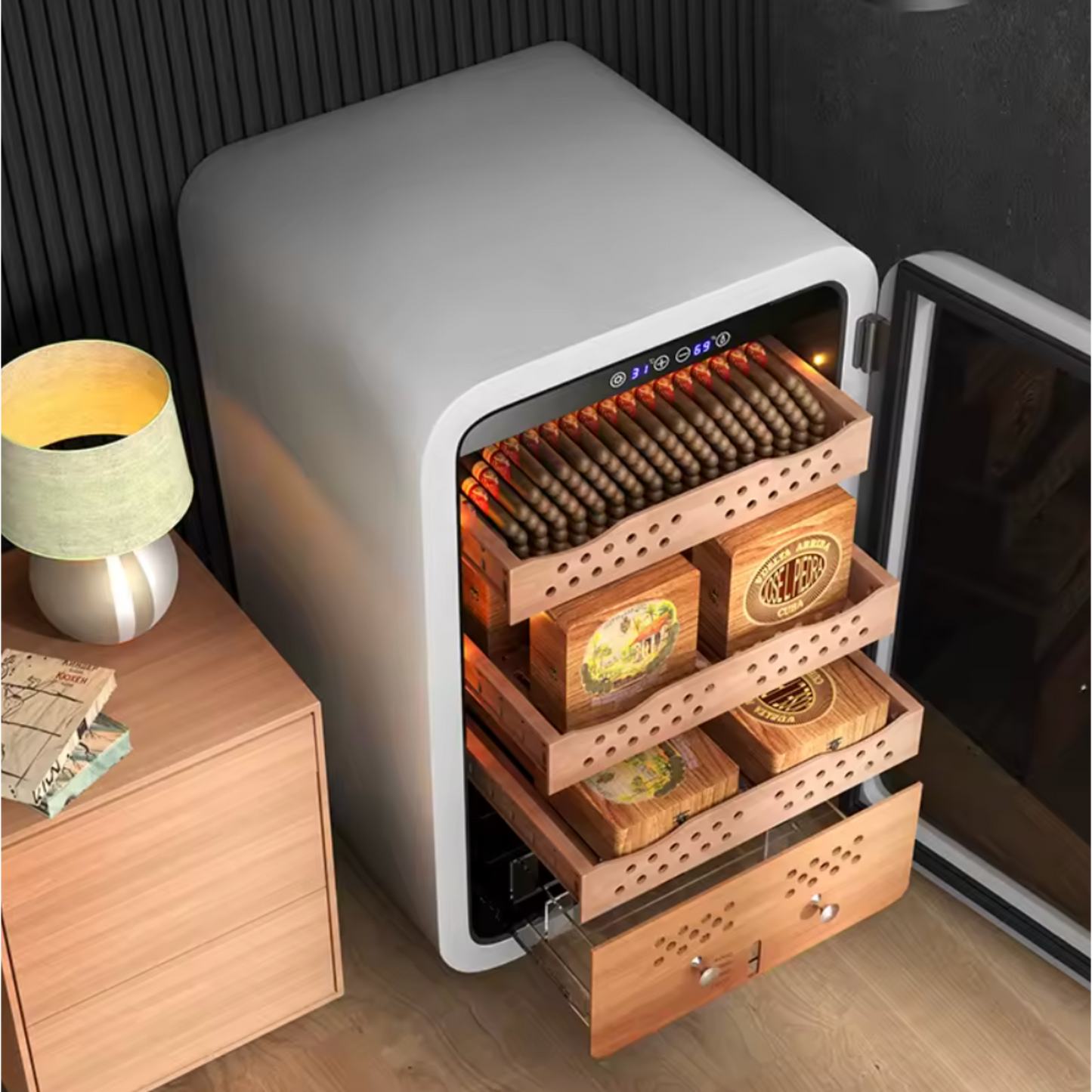 Nighthawk EmberGuard Smart Cigar Humidor Cabinet